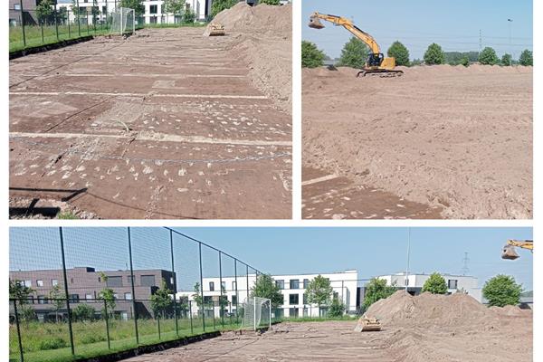 Aanleg kunstgras voetbalveld Glazenleeuw - Sportinfrabouw NV